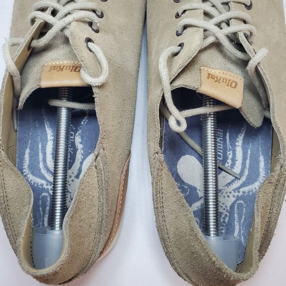 Olukai Nalukai KALA Tan Beige Leather Lace Up Loafer Shoes Men’s Size 13 main image 8
